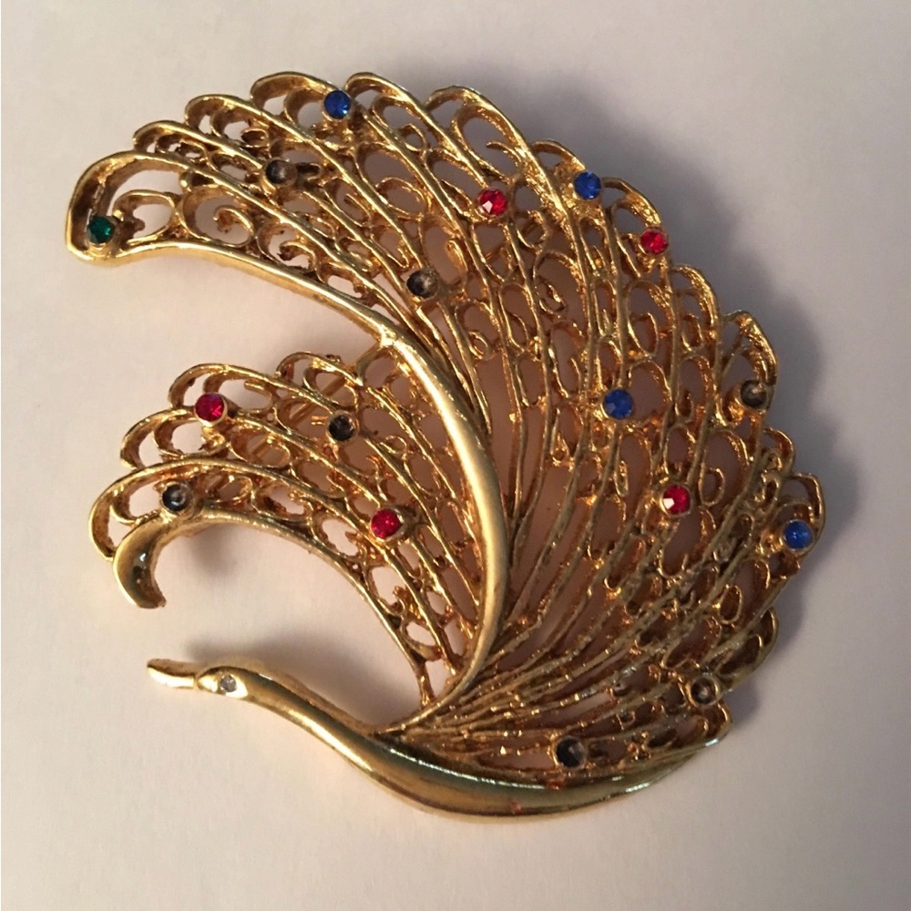 Filigree Swan Brooch